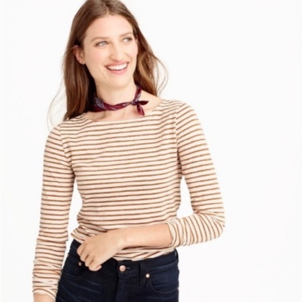 J. Crew Factory metallic Stripe Artist T
